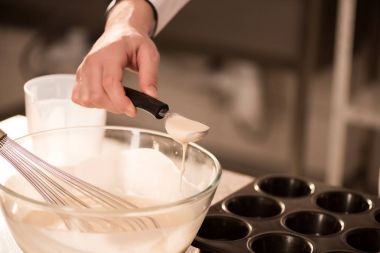 hamur formları pişirme içine dökme pudra kısmi görünümünü