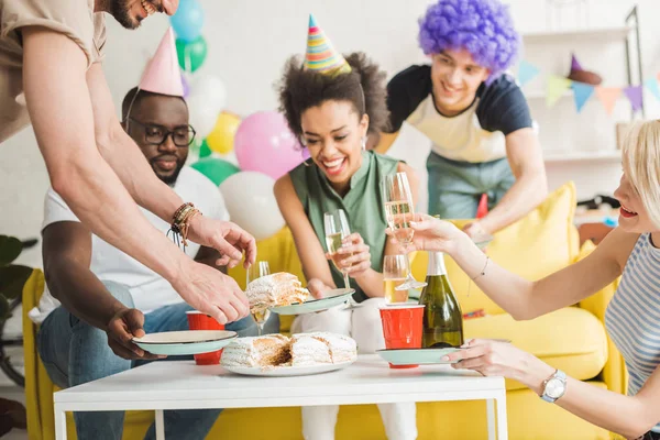 Young Attractive Women Handsome Men Celebrating Birthday Party — Stock Photo, Image