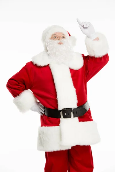 Santa Claus posing and gesturing — Stock Photo