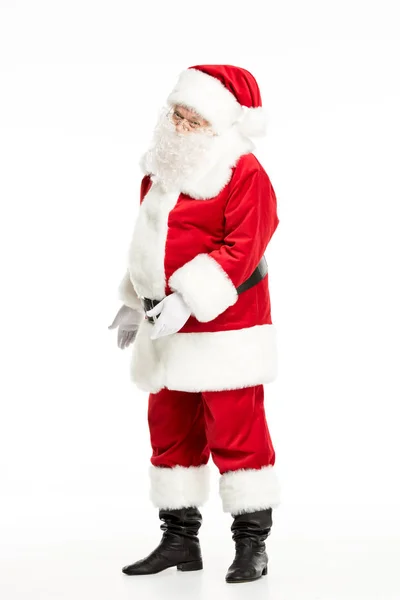 Père Noël posant et gesticulant — Photo de stock