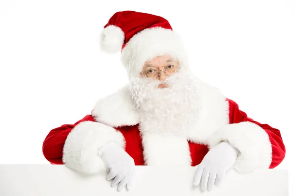 Weihnachtsmann mit weißer Tafel — Stockfoto
