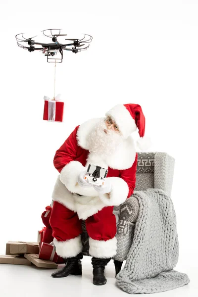 Santa Claus usando dron - foto de stock