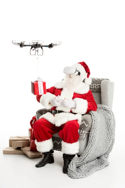 Santa Claus using drone — Stock Photo