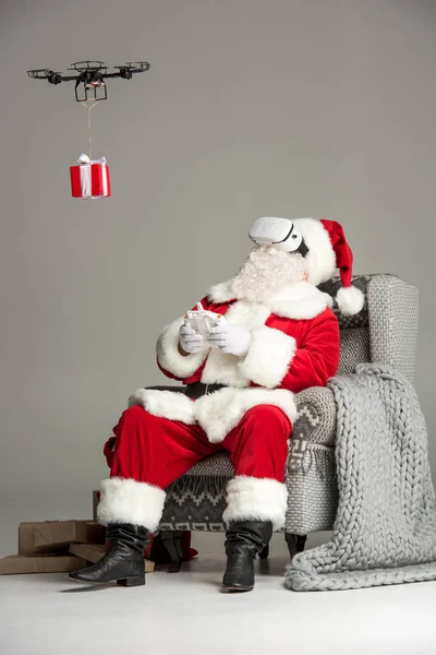 Santa Claus using drone — Stock Photo