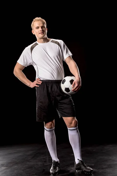 Fußballer mit Ball — Stockfoto