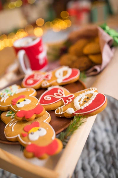 Biscuits de Noël et chocolat chaud — Photo de stock