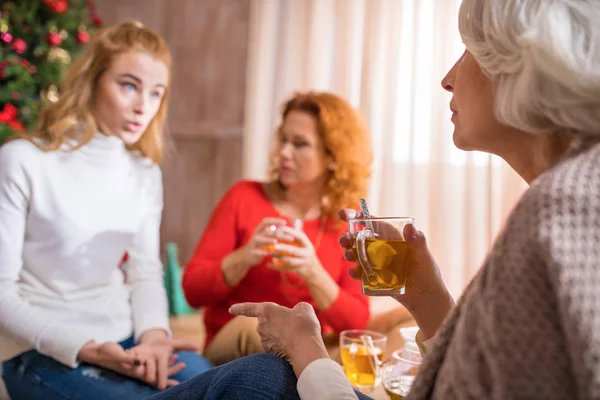 Family having tea time — Stock Photo