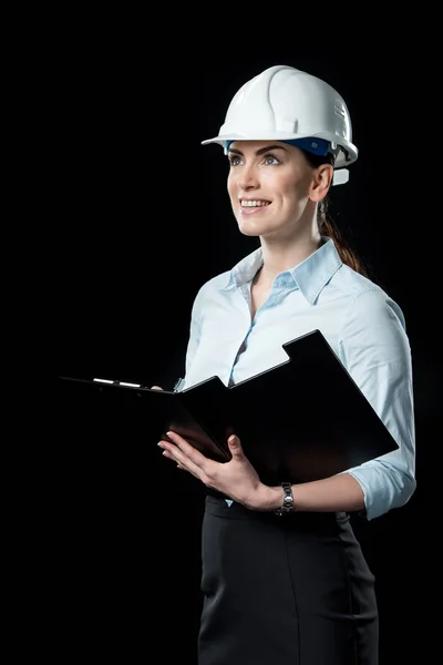 Female architect in helmet — Stock Photo