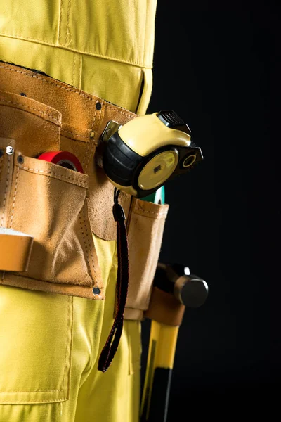 Workman in tool belt — Stock Photo