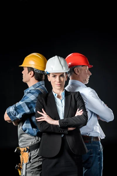 Dos arquitectos e ingeniero - foto de stock