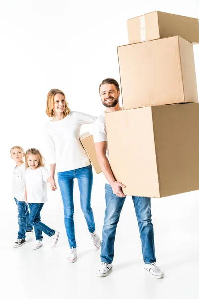 Family moving to new house — Stock Photo