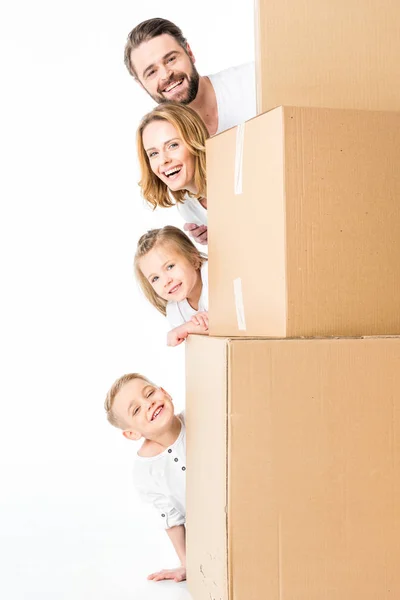 Родина переїжджає в новий будинок — Stock Photo