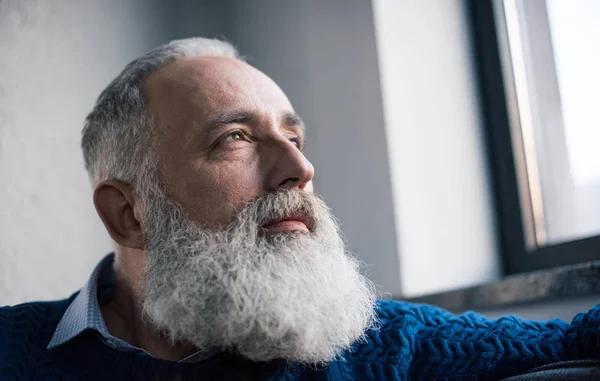 Pensive senior man — Stock Photo