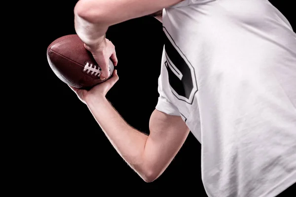 Man holding rugby ball — Stock Photo