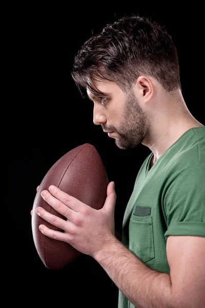 Man with rugby ball — Stock Photo