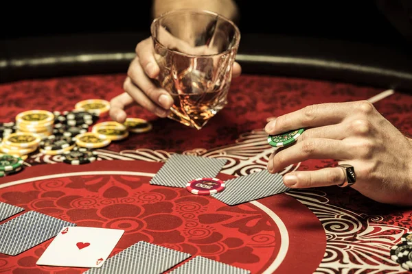 Man playing poker — Stock Photo