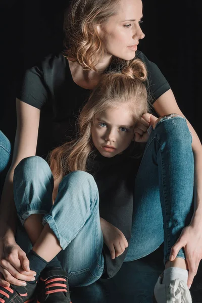 Stylish daughter and mother — Stock Photo