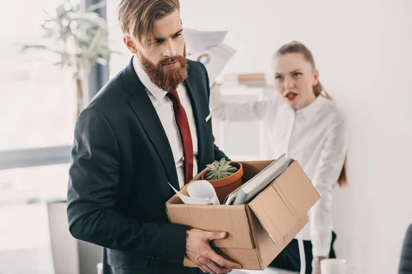 Young fired businessman — Stock Photo