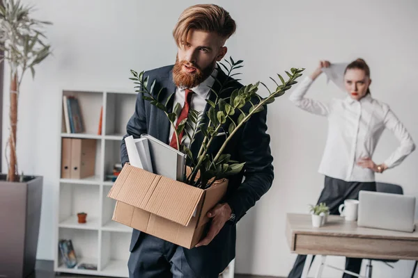 Young fired businessman — Stock Photo