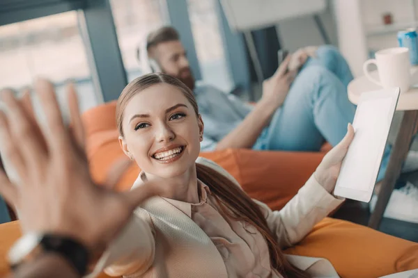 Business people resting in office — Stock Photo