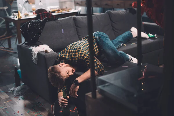 Young man after party — Stock Photo