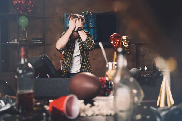 Young man after party — Stock Photo