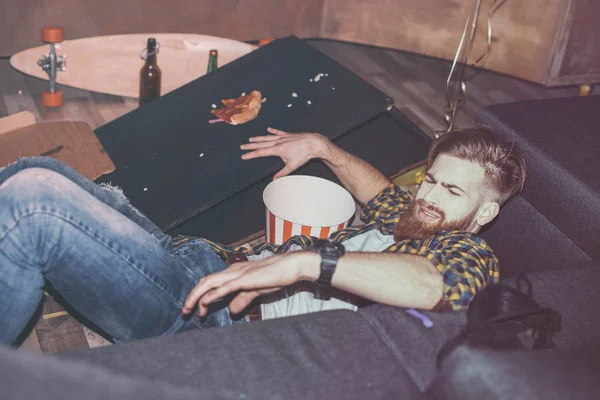 Man lying on floor — Stock Photo