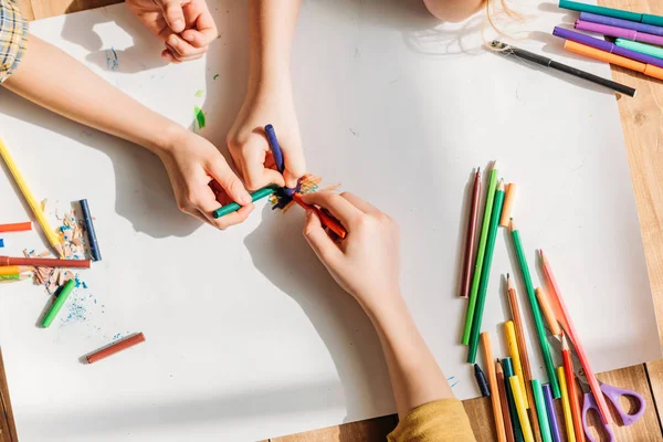 Cute kids drawing — Stock Photo