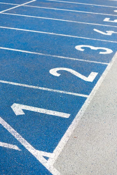 Numeration of running track — Stock Photo