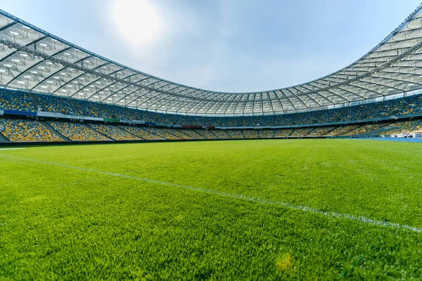 Panoramic view of soccer field — Stock Photo