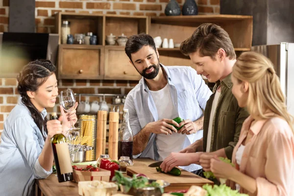 People having fun at home party — Stock Photo