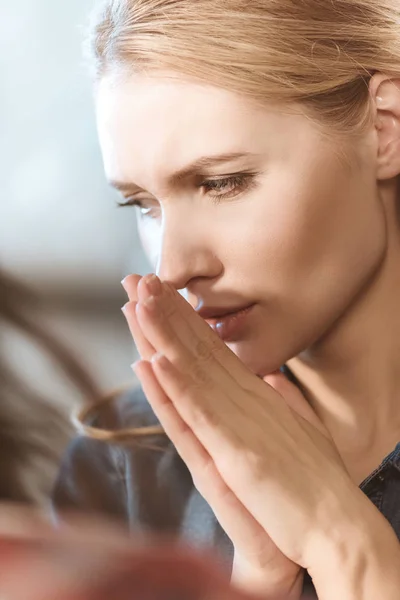 Frustrated woman in depression — Stock Photo