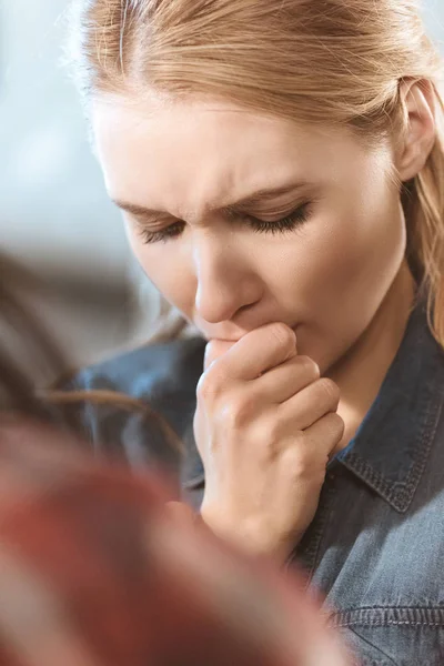 Frustrated woman in depression — Stock Photo