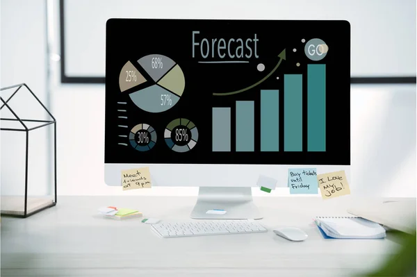 Computer monitor with business concept — Stock Photo