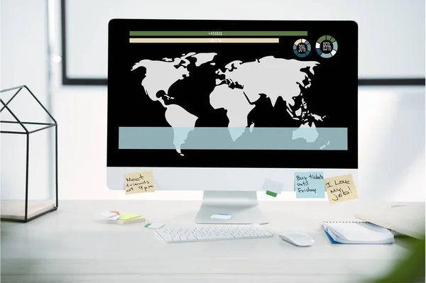 Computer monitor with business concept — Stock Photo