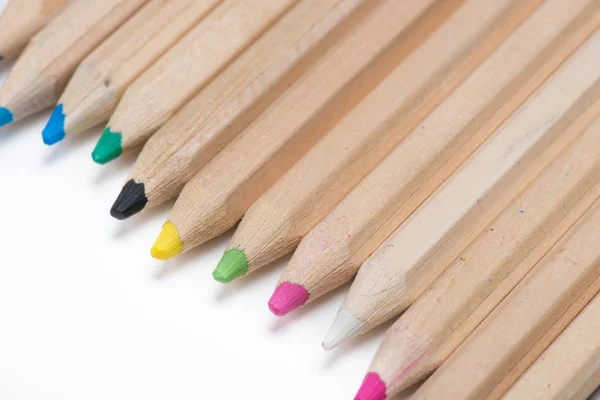 Набір кольорових олівців — стокове фото