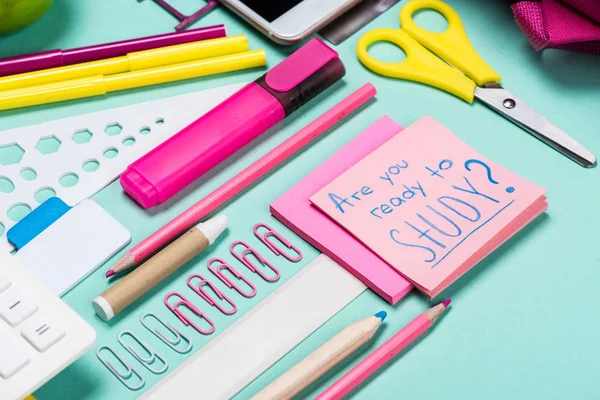 Various school supplies — Stock Photo