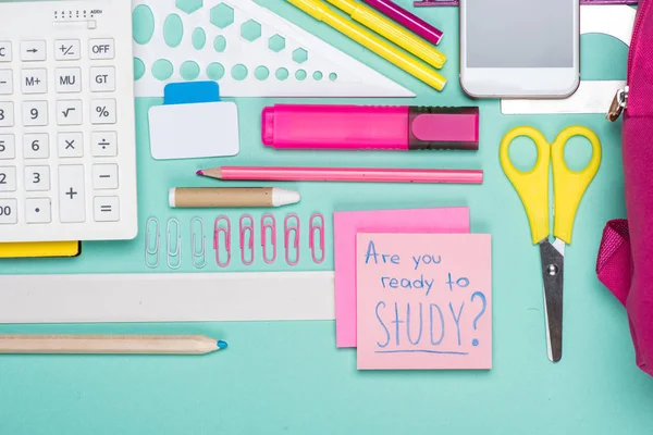 Various school supplies — Stock Photo