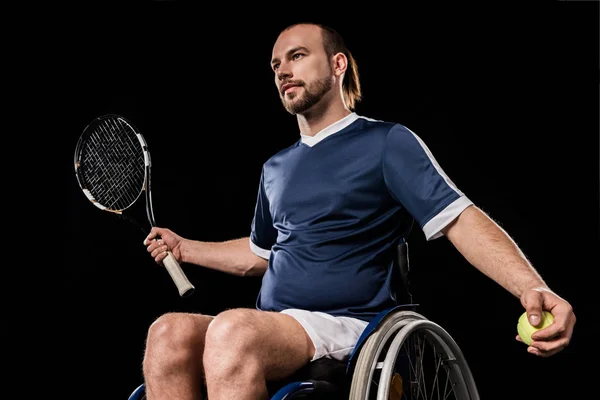 Tennisspielerin im Rollstuhl — Stockfoto