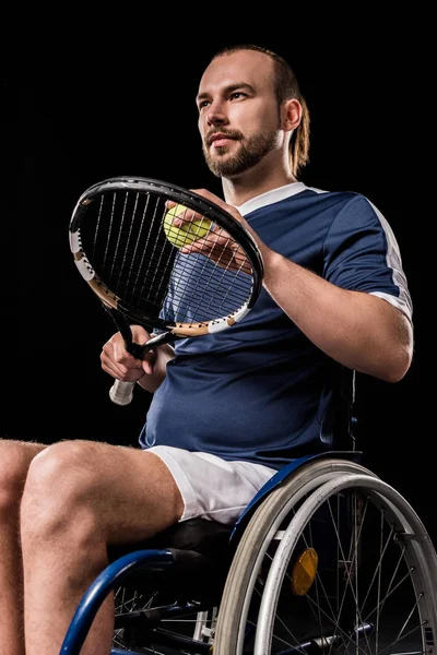 Tennisspielerin im Rollstuhl — Stockfoto