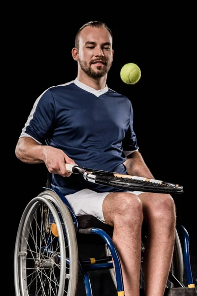 Tennisspielerin im Rollstuhl — Stockfoto