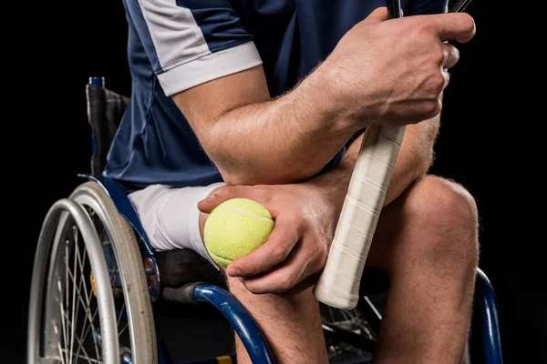 Tennisspielerin im Rollstuhl — Stockfoto