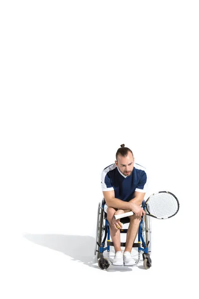 Теннисист в инвалидной коляске — стоковое фото