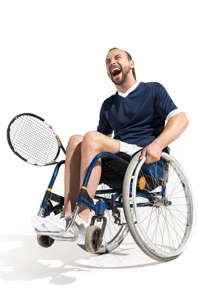 Tennisspielerin im Rollstuhl — Stockfoto