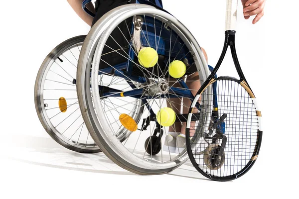 Tennisspielerin im Rollstuhl — Stockfoto