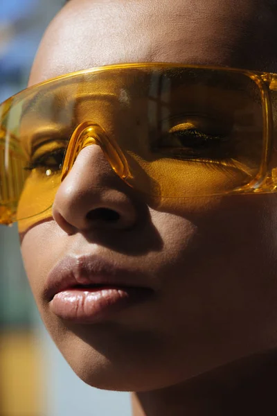 Stylish girl in protective goggles — Stock Photo