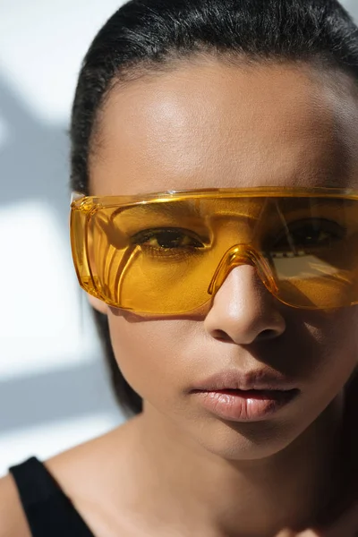 Stylish girl in protective goggles — Stock Photo