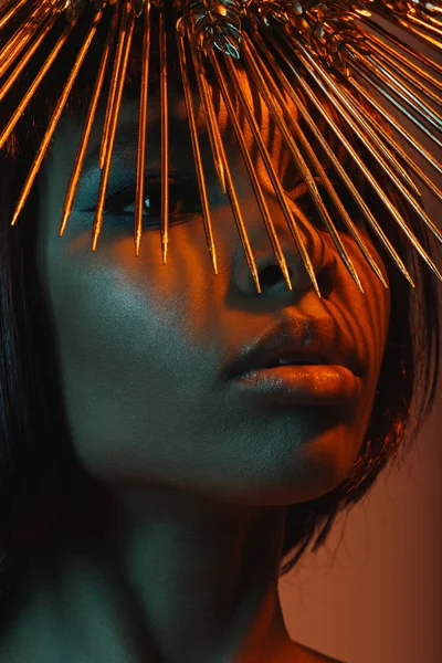 Fashionable african american woman in headpiece — Stock Photo