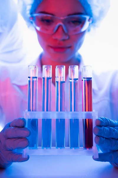 Female scientist at laboratory — Stock Photo
