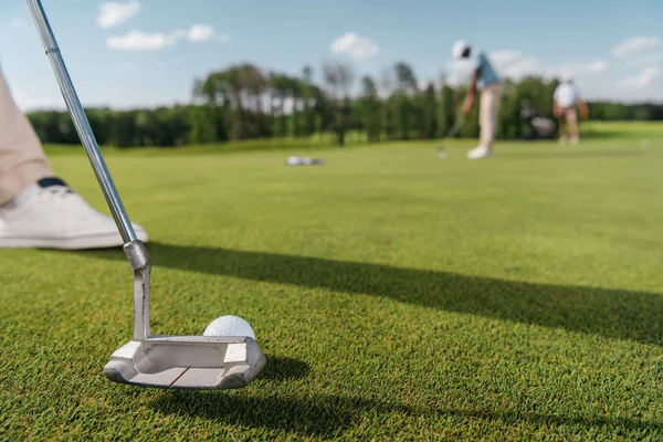 Golf club and ball before shot — Stock Photo